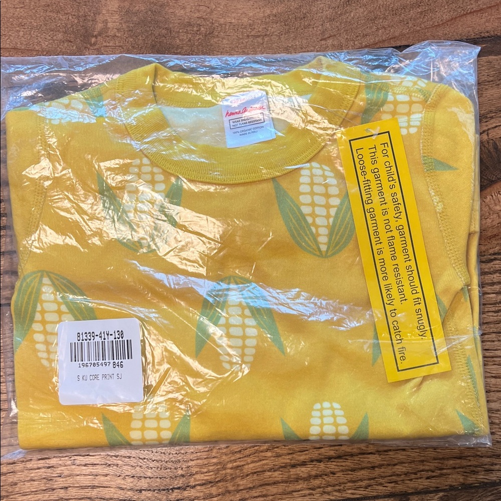 Hanna Andersson Yellow Corn Shorts Pajama Set
